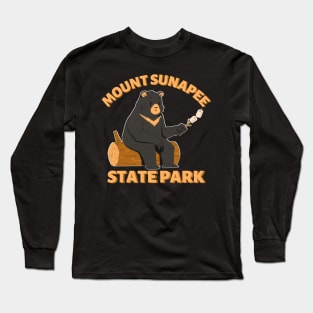 Mount Sunapee State Park Camping Bear Long Sleeve T-Shirt